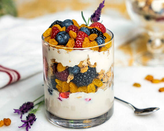 Blueberry and Lavender Parfait