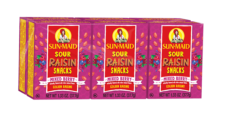 Mixed Berry Sour Raisin Snacks - 6 pack