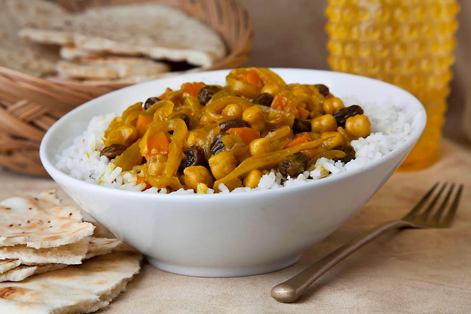 Butternut Squash with Garbanzos and Raisins